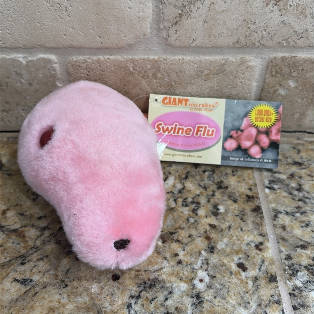Giant Microbes Drew Oliver Pink Swine Flu H1N1 Virus Plush Stuffed Toy NEW NWT